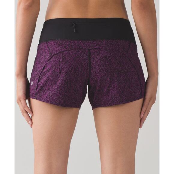 Lululemon Run Times Short Purple Black Size 6 Athletic Gym Workout Running - Picture 3 of 16
